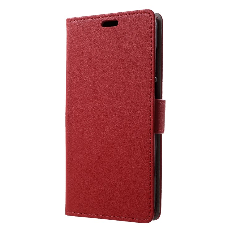 Wallet Stand Magnetic Flip Leather Phone Shell for Huawei Honor 7A (with Fingerprint Sensor)/Honor 7A Pro/Enjoy 8e - Red-3