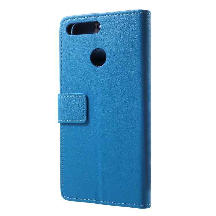 Wallet Stand Magnetic Flip Leather Mobile Phone Case for Huawei Honor 7A (with Fingerprint Sensor)/Honor 7A Pro/Enjoy 8e - Blue-2