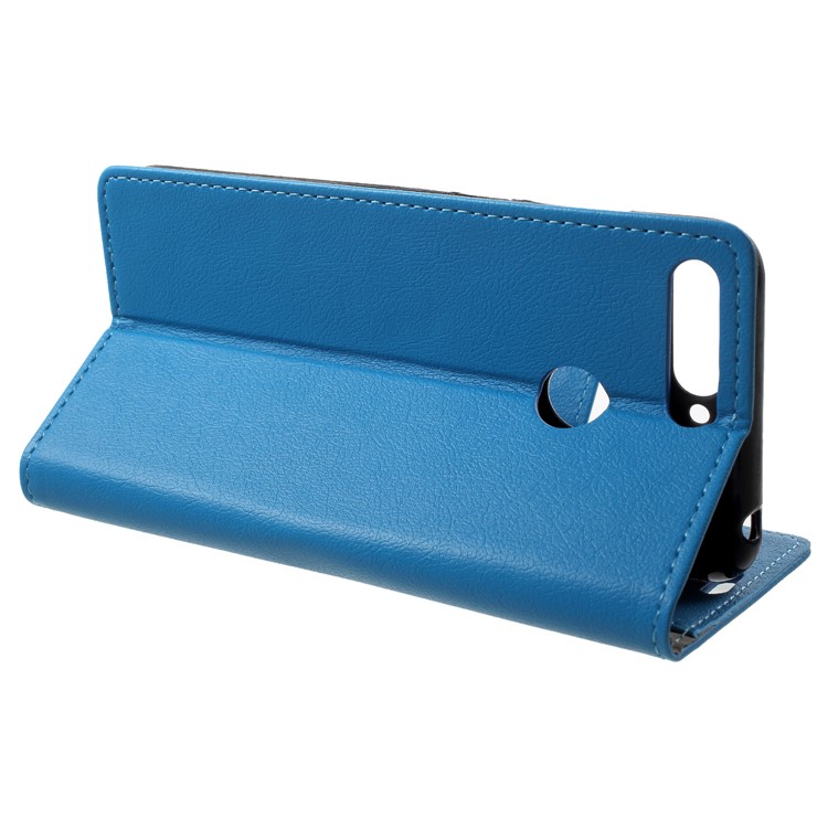 Wallet Stand Magnetic Flip Leather Mobile Phone Case for Huawei Honor 7A (with Fingerprint Sensor)/Honor 7A Pro/Enjoy 8e - Blue-4