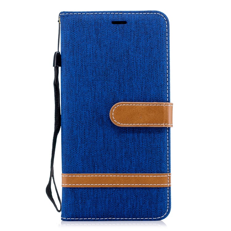 Jeans Cloth Texture Wallet Stand Leather Cellphone Cover for Huawei P20 Pro - Baby Blue-4