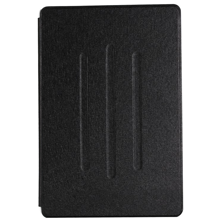 Silk Texture Leather Stand Case for Huawei MediaPad M5 10 / M5 10 (Pro) - Black-1