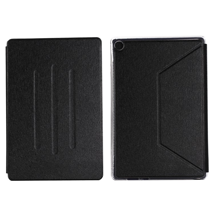 Silk Texture Leather Stand Case for Huawei MediaPad M5 10 / M5 10 (Pro) - Black-2