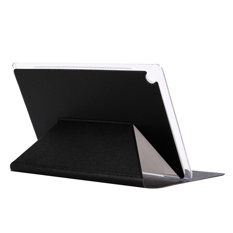 Silk Texture Leather Stand Case for Huawei MediaPad M5 10 / M5 10 (Pro) - Black-4