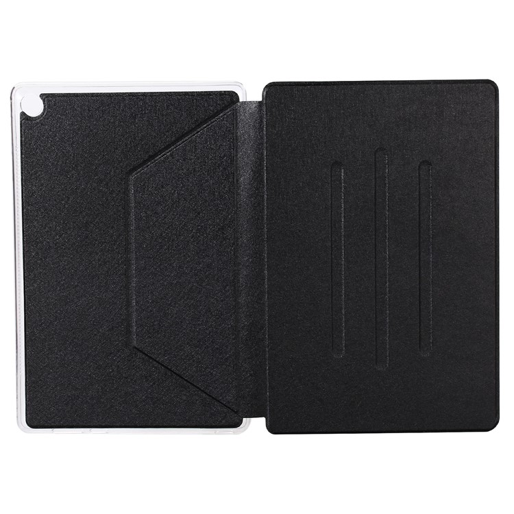 Silk Texture Leather Stand Case for Huawei MediaPad M5 10 / M5 10 (Pro) - Black-7