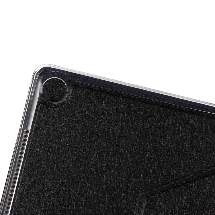 Silk Texture Leather Stand Case for Huawei MediaPad M5 10 / M5 10 (Pro) - Black-8