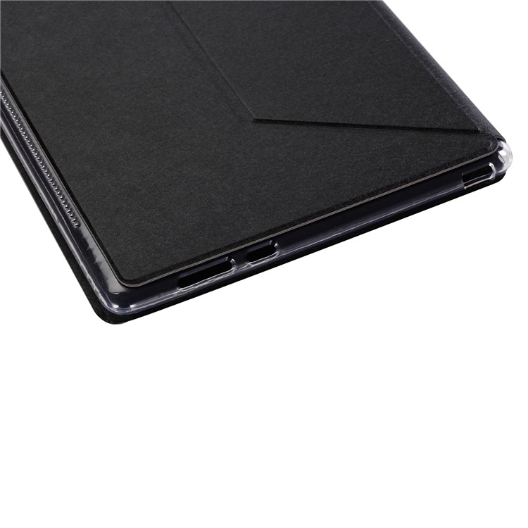 Silk Texture Leather Stand Case for Huawei MediaPad M5 10 / M5 10 (Pro) - Black-9