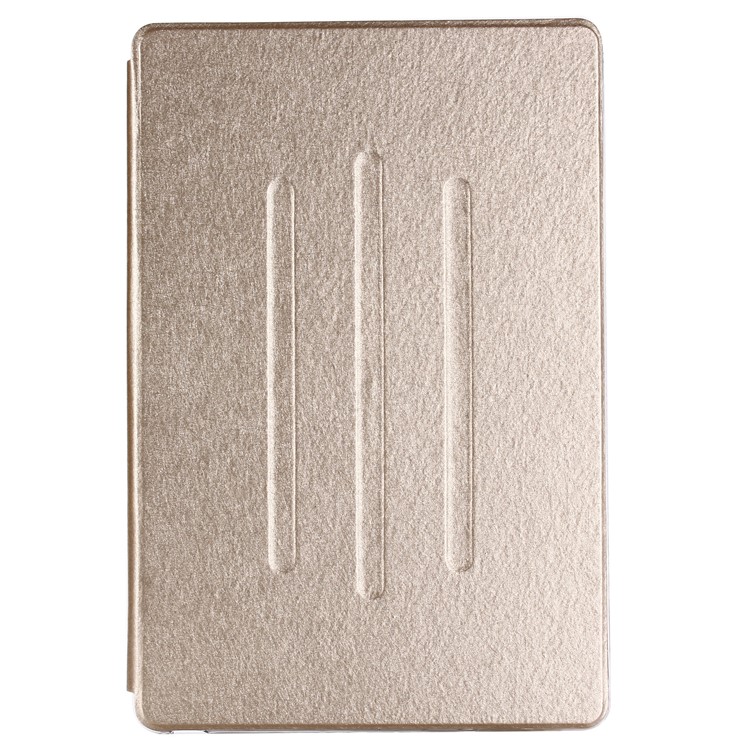 Silk Texture Leather Stand Cover for Huawei MediaPad M5 10 / M5 10 (Pro) - Gold-1