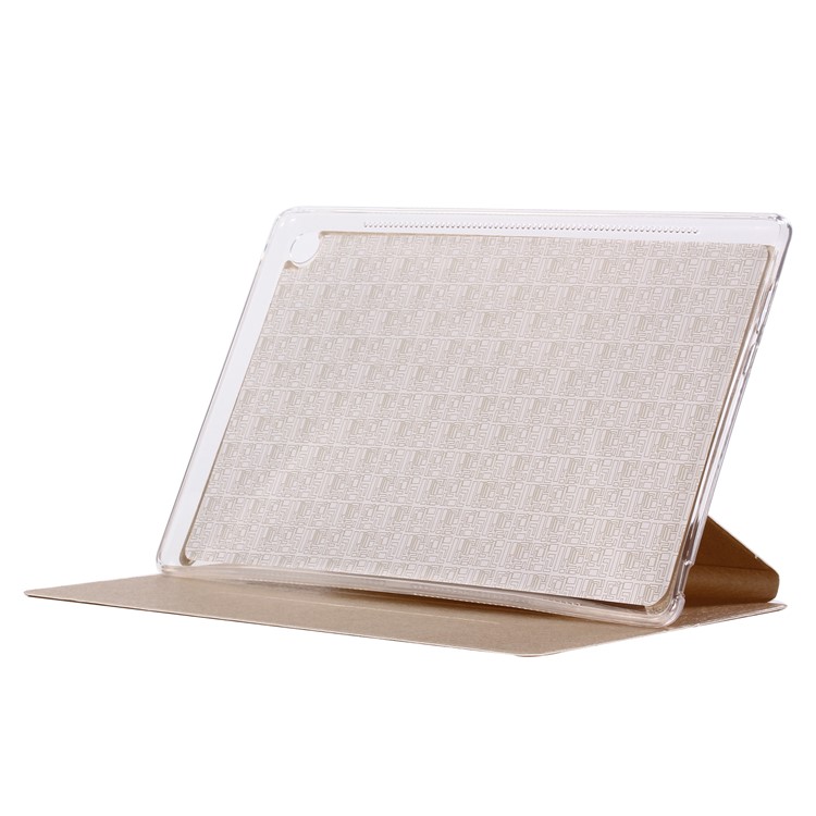 Silk Texture Leather Stand Cover for Huawei MediaPad M5 10 / M5 10 (Pro) - Gold-4