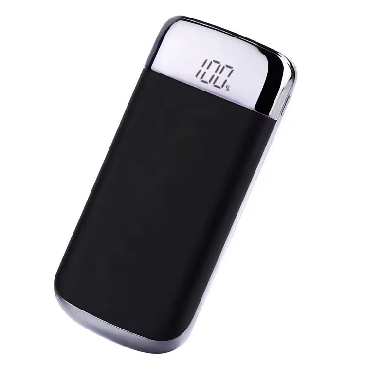 Y10 8000mAh Dual USB Portable LED Display Power Bank with Flashlight for iPhone iPad Samsung etc. - Black-1