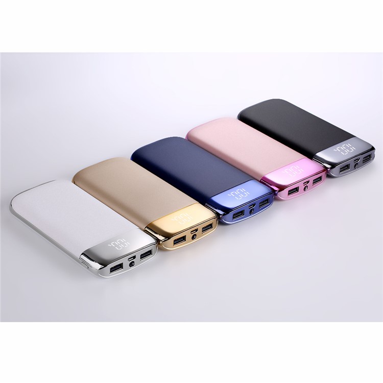 Y10 8000mAh Dual USB Portable LED Display Power Bank with Flashlight for iPhone iPad Samsung etc. - Black-4