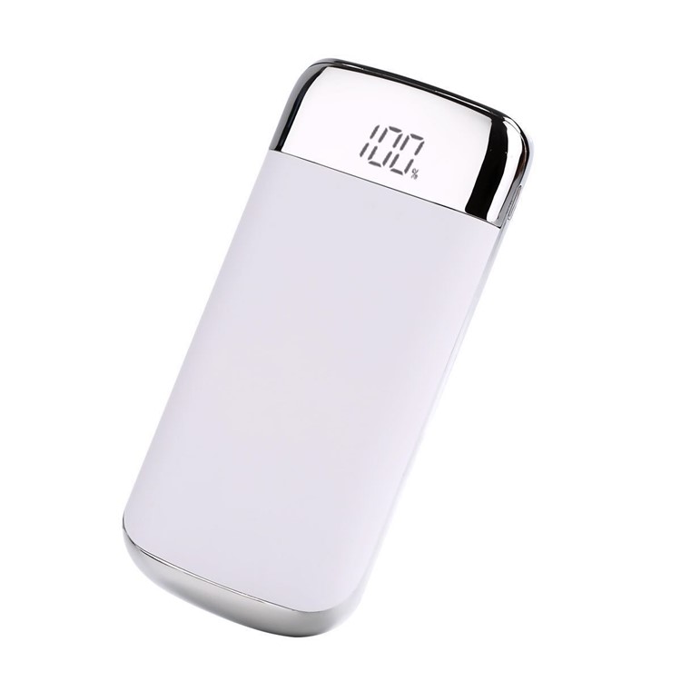 Y10 8000mAh Dual USB Digital LED Display Power Bank Charger for iPhone iPad Samsung etc. - White-1