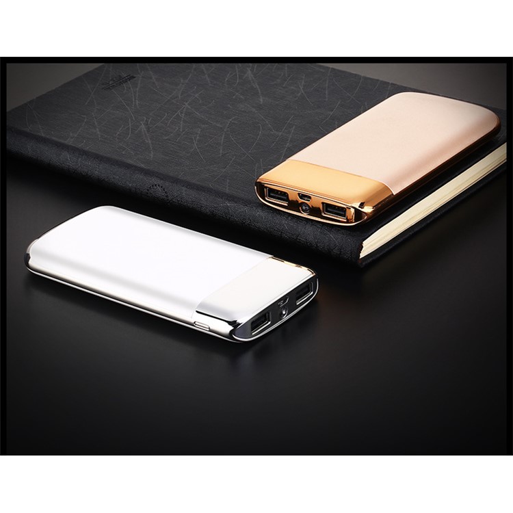 Y10 8000mAh Dual USB Digital LED Display Power Bank Charger for iPhone iPad Samsung etc. - White-3