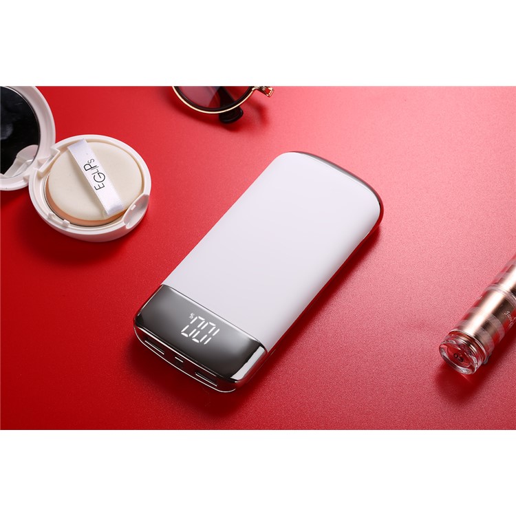 Y10 8000mAh Dual USB Digital LED Display Power Bank Charger for iPhone iPad Samsung etc. - White-4