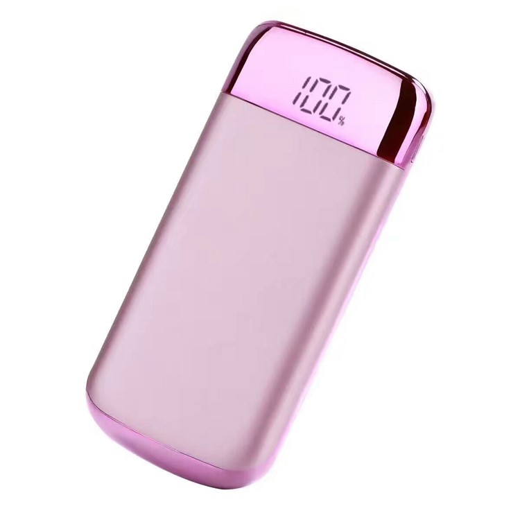 Y10 Digital LED Display 8000mAh Dual USB External Backup Battery Charger for iPhone iPad Samsung etc. - Rose Gold-1
