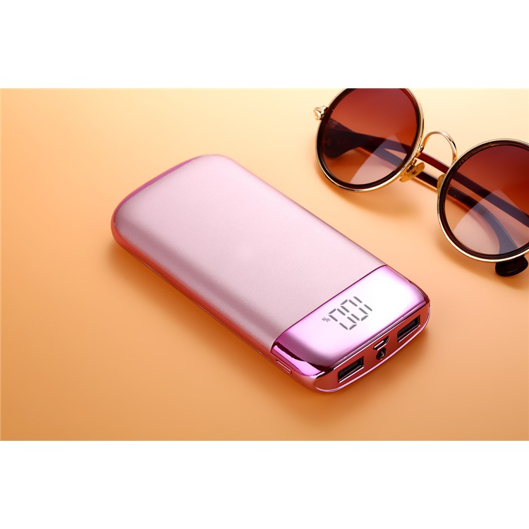 Y10 Digital LED Display 8000mAh Dual USB External Backup Battery Charger for iPhone iPad Samsung etc. - Rose Gold-2