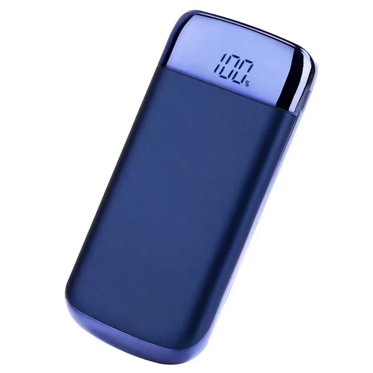 Y10 Dual USB Portable LED Display 8000mAh Power Bank with Flashlight for iPhone iPad Samsung etc. - Dark Blue-1