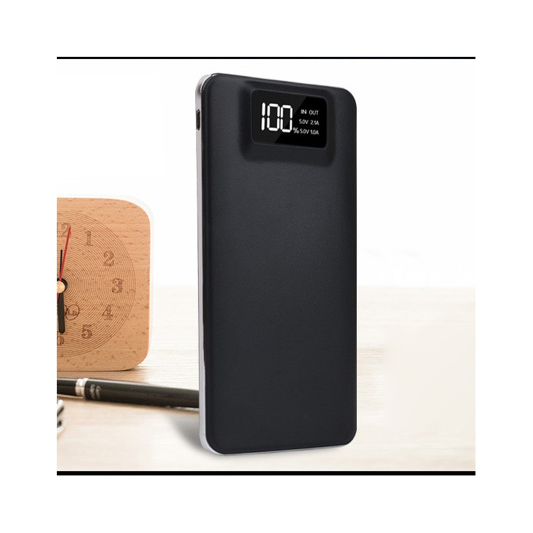 T13 8000mAh Dual USB Outputs Power Bank with LED Display for Smart Phones and Tablets - Black-1