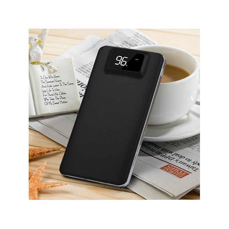 T13 8000mAh Dual USB Outputs Power Bank with LED Display for Smart Phones and Tablets - Black-2