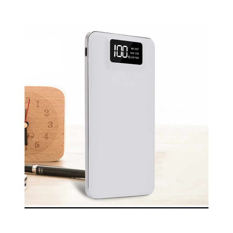 T13 8000mAh Dual USB Ports Power Bank with LED Display for Smart Phones and Tablets - White-1