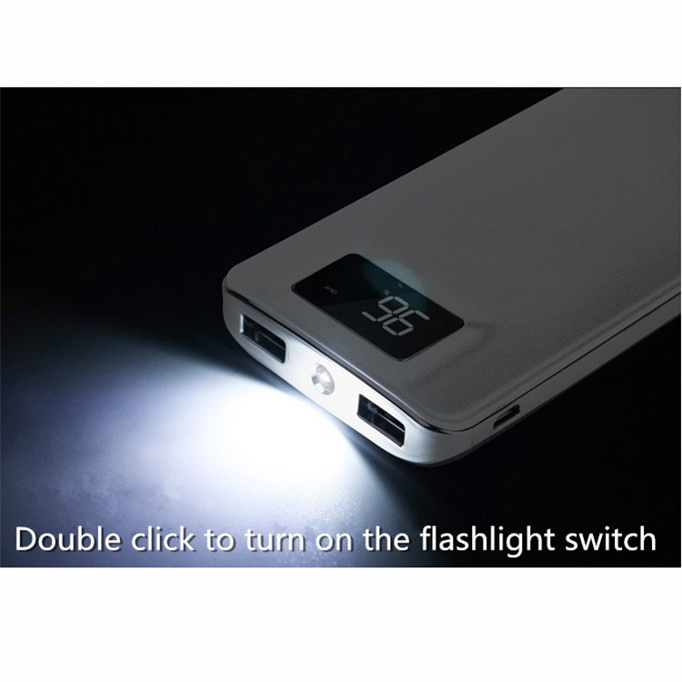 T13 8000mAh Dual USB Ports Power Bank with LED Display for Smart Phones and Tablets - White-4