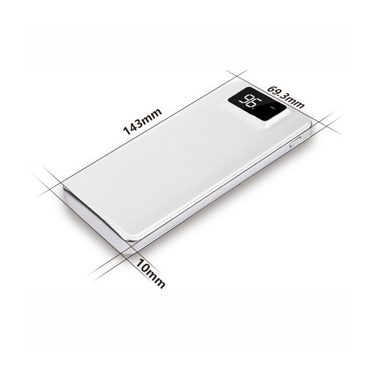 T13 8000mAh Dual USB Ports Power Bank with LED Display for Smart Phones and Tablets - White-6