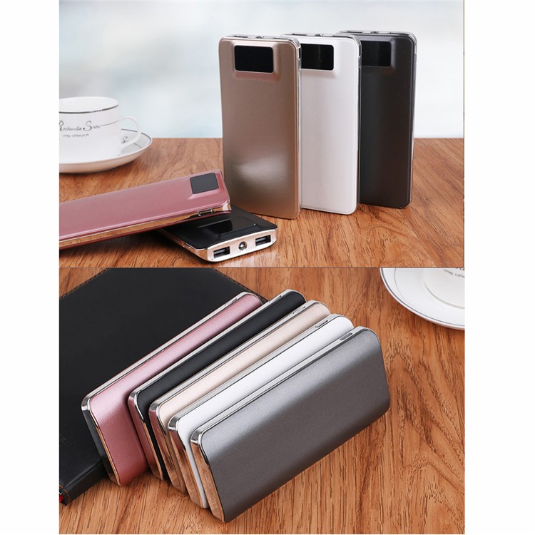 T13 8000mAh Portable Dual USB Outputs Power Bank with LED Display for Smart Phones and Tablets - Grey-2
