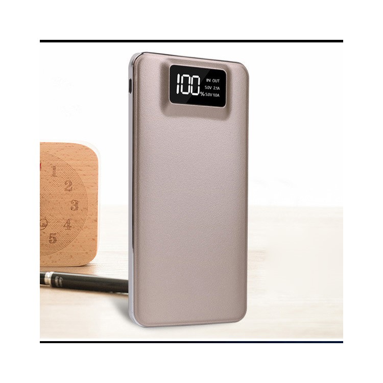 T13 8000mAh Powerful Dual USB Outputs Power Bank with LED Display for Smart Phones and Tablets - Gold-1