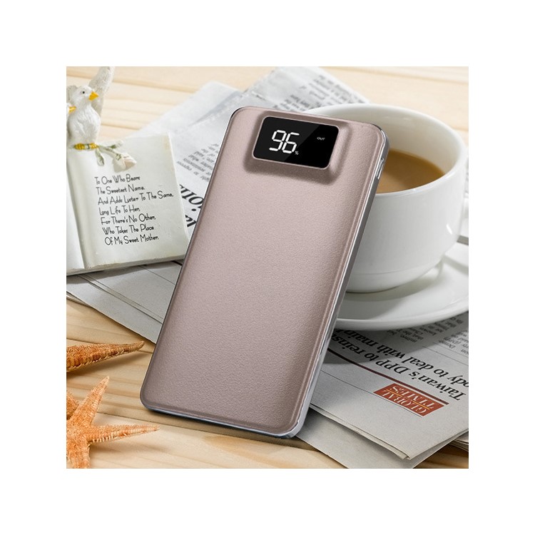 T13 8000mAh Powerful Dual USB Outputs Power Bank with LED Display for Smart Phones and Tablets - Gold-2