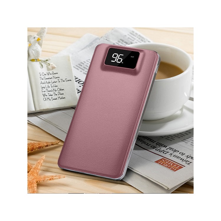T13 8000mAh Dual USB Outputs Flashlight Power Bank with LED Display for Smart Phones and Tablets - Rose Gold-2