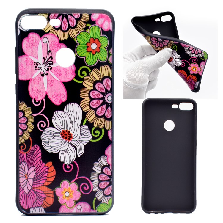 Patterned Printing Soft TPU Phone Cover for Huawei Honor 9 Lite/9 Youth Edition - Colorful Flower-1