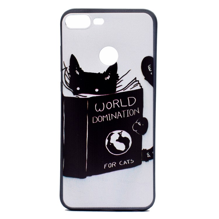 Patterned Printing Soft TPU Phone Shell for Huawei Honor 9 Lite/9 Youth Edition - Cat Reading Book-2
