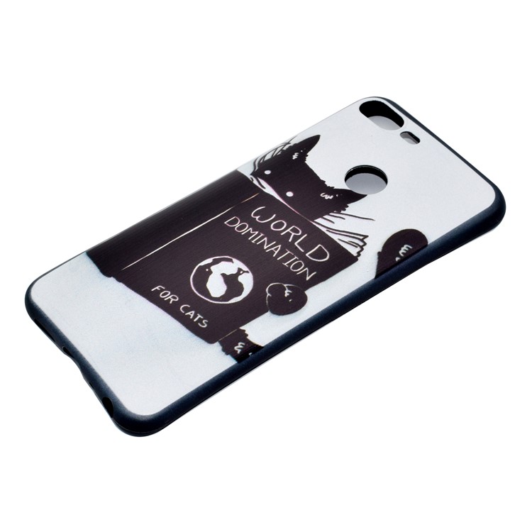 Patterned Printing Soft TPU Phone Shell for Huawei Honor 9 Lite/9 Youth Edition - Cat Reading Book-3