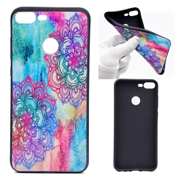 Patterned Printing Soft TPU Phone Casing for Huawei Honor 9 Lite/9 Youth Edition - Mandala Pattern-1