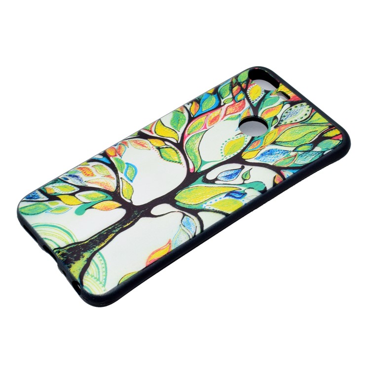 Patterned Printing Soft TPU Mobile Phone Case for Huawei Honor 9 Lite/9 Youth Edition - Tree with Colorful Leaves-3