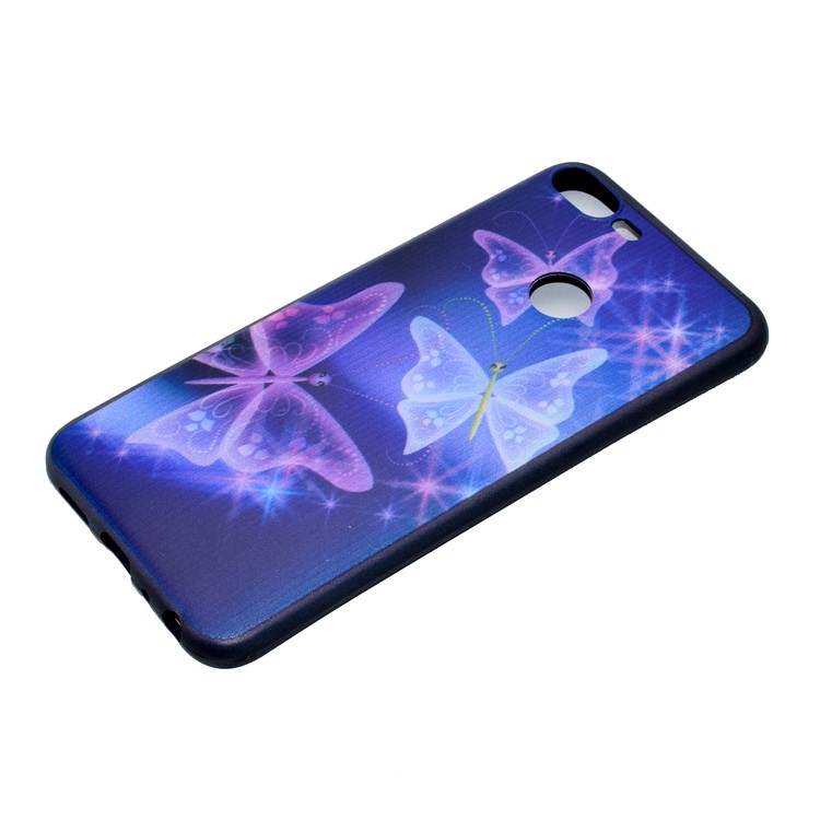 Patterned Printing Soft TPU Back Case for Huawei Honor 9 Lite/9 Youth Edition - Glitter Butterflies-3