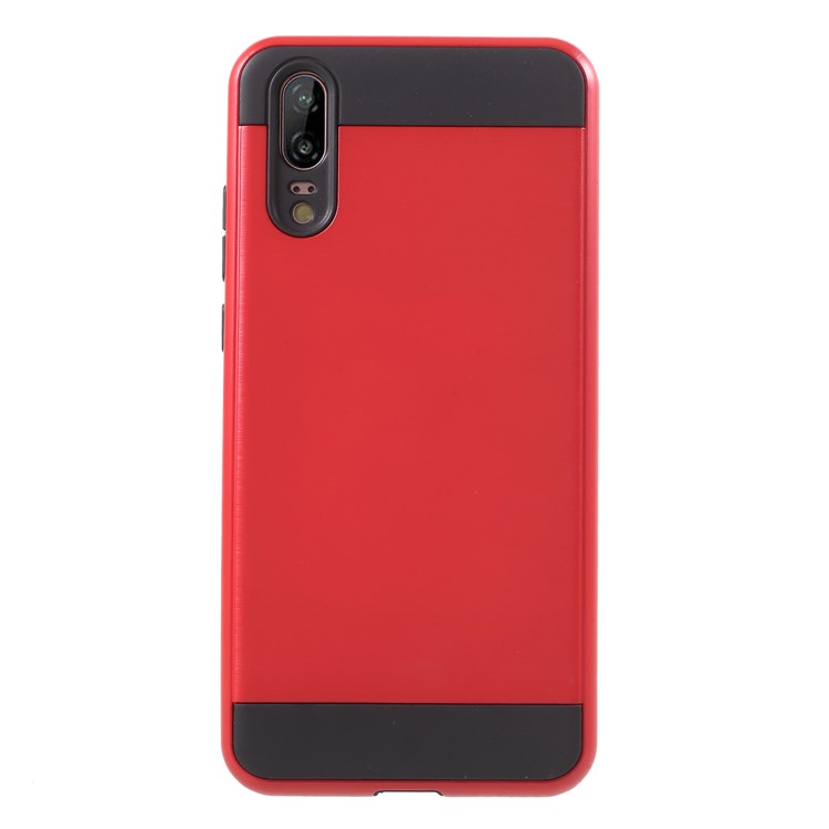 Brushed PC + TPU Hybrid Back Cover Case for Huawei P20 - Red-2