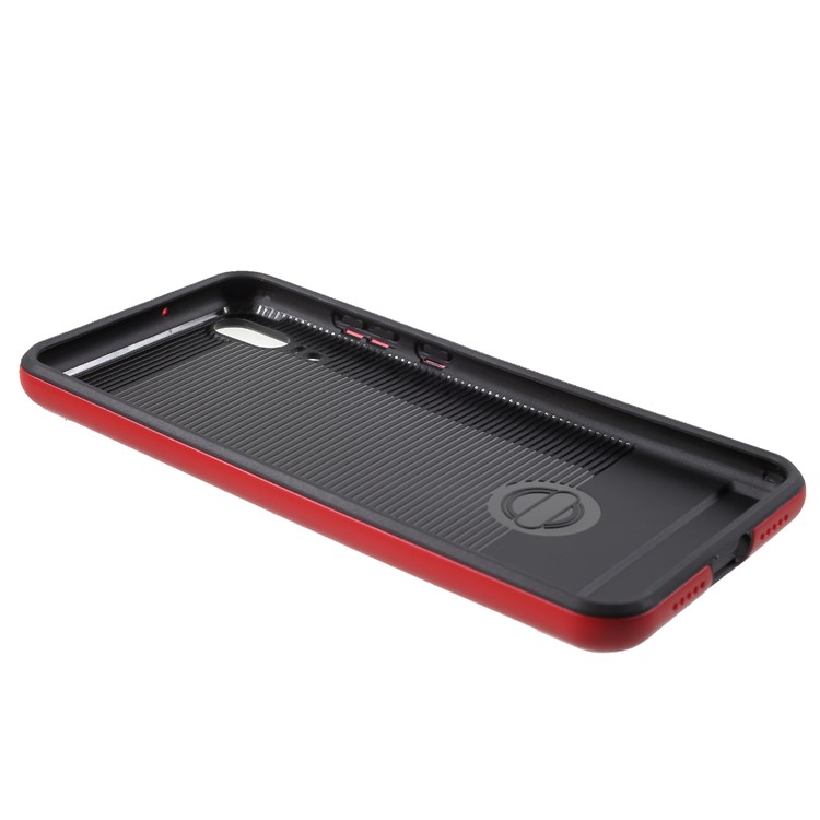 Brushed PC + TPU Hybrid Back Cover Case for Huawei P20 - Red-4