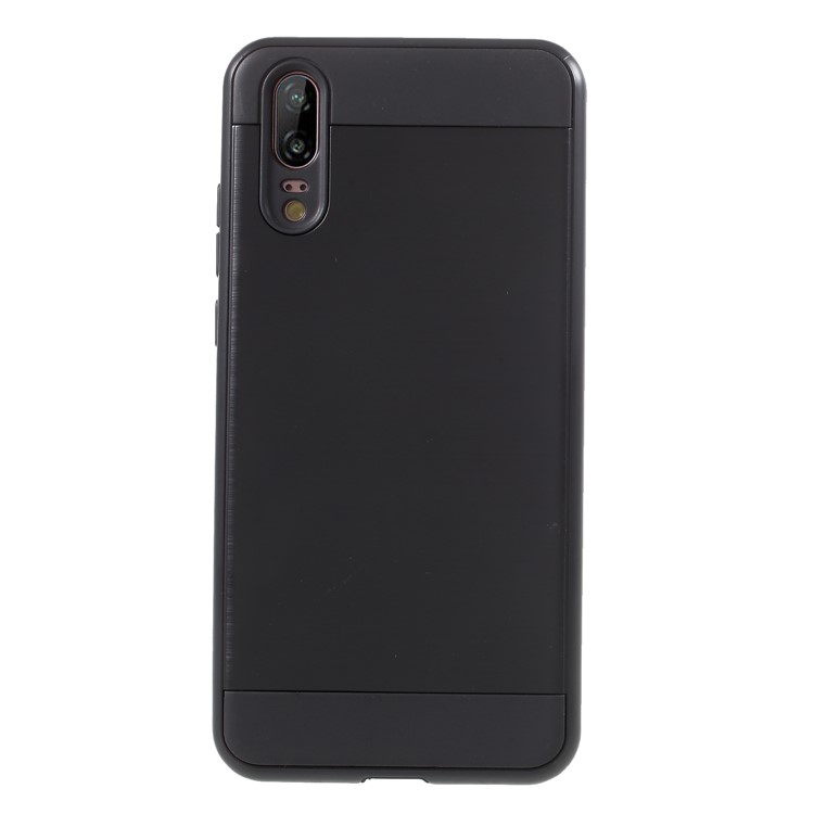 Brushed PC + TPU Hybrid Back Cover Shell for Huawei P20 - Black-1