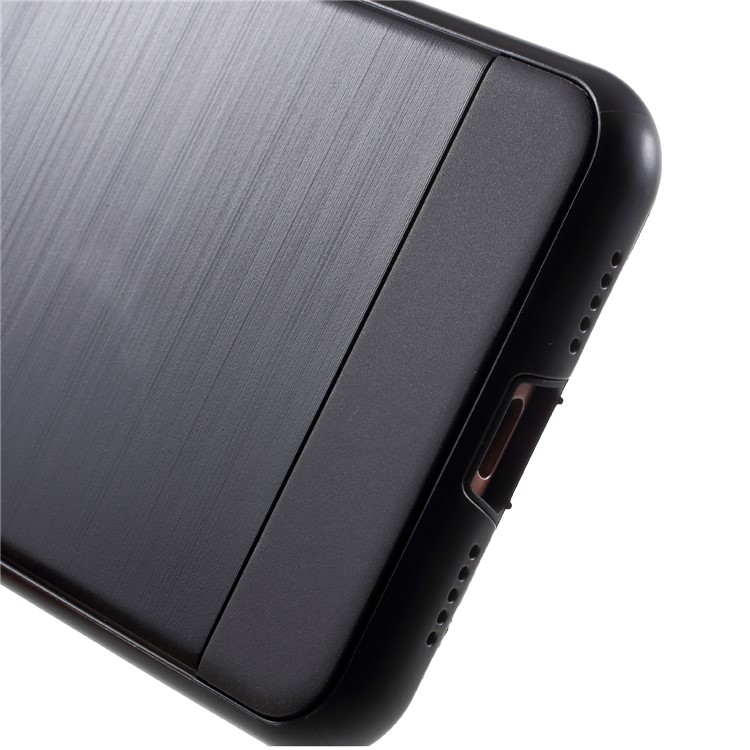 Brushed PC + TPU Hybrid Back Cover Shell for Huawei P20 - Black-6