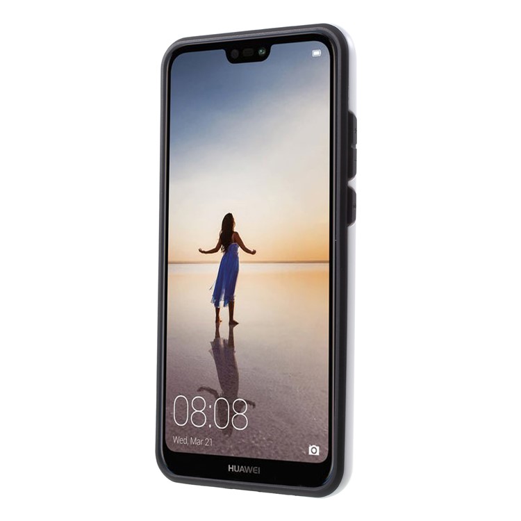 Brushed PC + TPU Hybrid Back Case for Huawei P20 - White-2