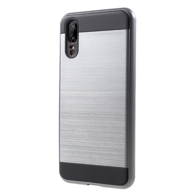 Brushed PC + TPU Hybrid Back Shell for Huawei P20 - Grey-3