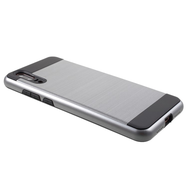 Brushed PC + TPU Hybrid Back Shell for Huawei P20 - Grey-4