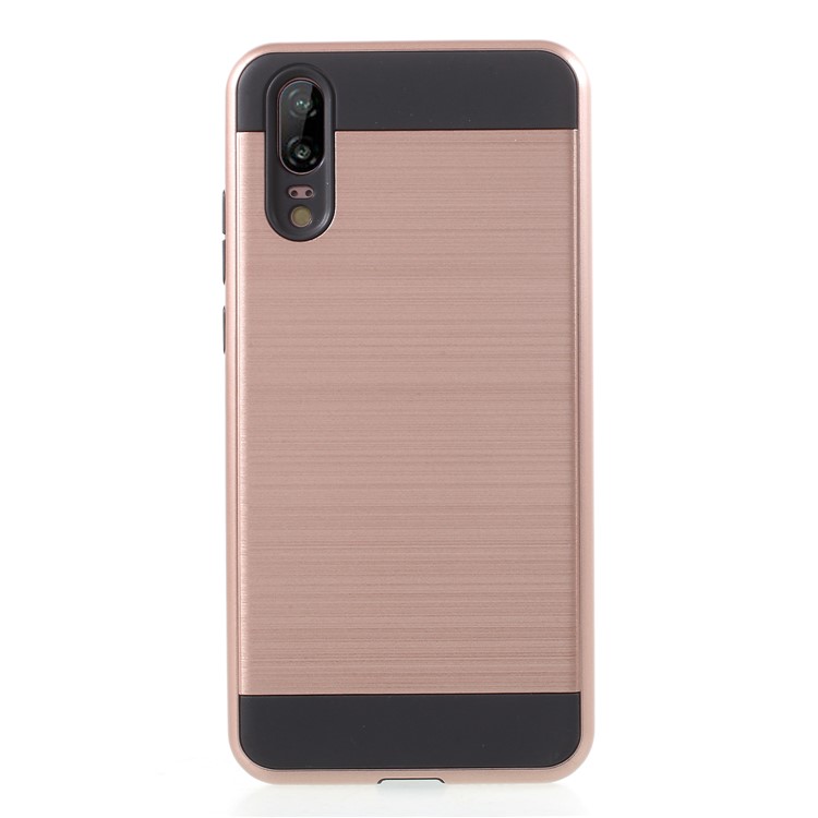 Brushed PC + TPU Combo Phone Cover for Huawei P20 - Rose Gold-1