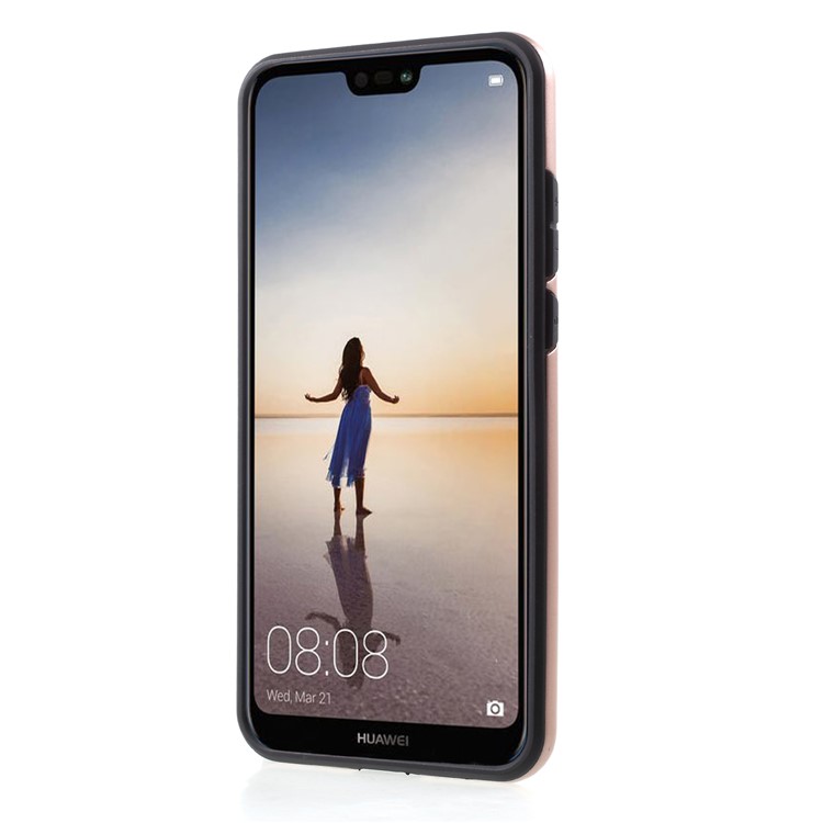 Brushed PC + TPU Combo Phone Cover for Huawei P20 - Rose Gold-2