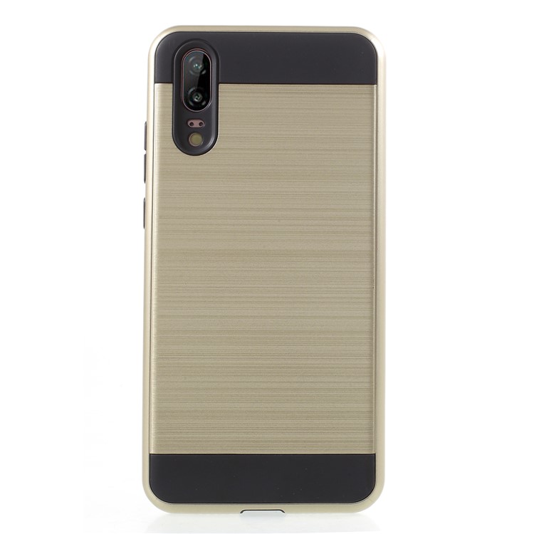 Brushed PC + TPU Combo Phone Shell for Huawei P20 - Gold-1