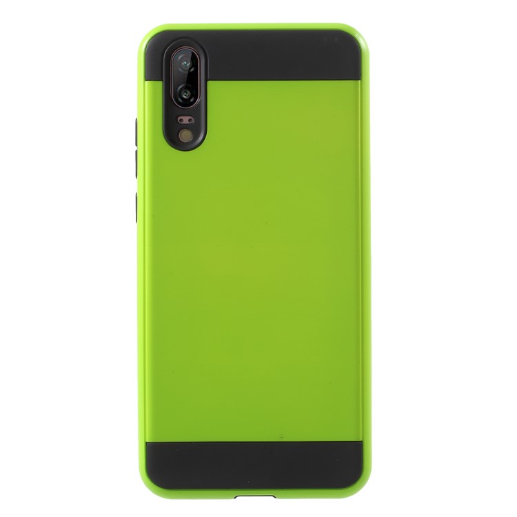 Brushed PC + TPU Hybrid Mobile Phone Case for Huawei P20 - Green-1