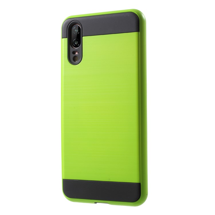 Brushed PC + TPU Hybrid Mobile Phone Case for Huawei P20 - Green-3