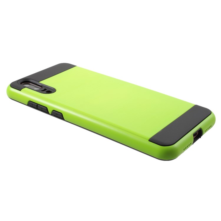 Brushed PC + TPU Hybrid Mobile Phone Case for Huawei P20 - Green-4