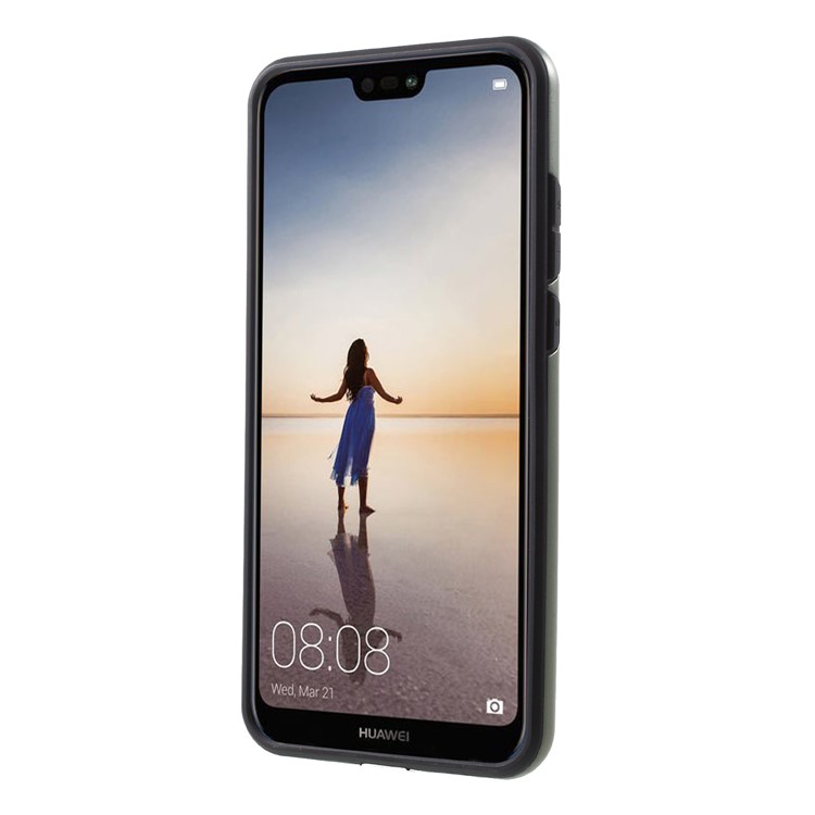 Brushed PC + TPU Hybrid Mobile Phone Cover for Huawei P20 - Army Green-2