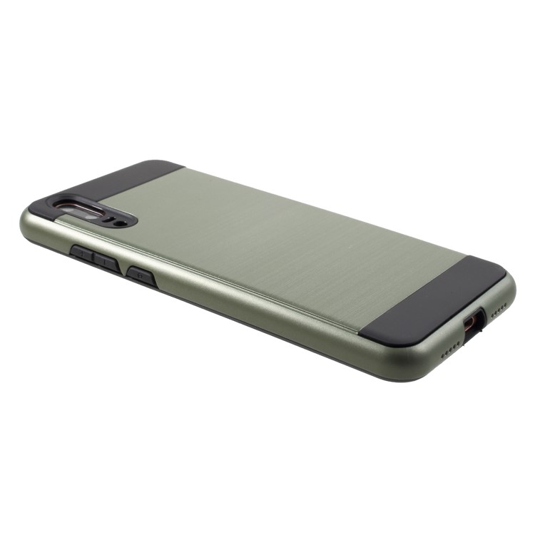Brushed PC + TPU Hybrid Mobile Phone Cover for Huawei P20 - Army Green-4